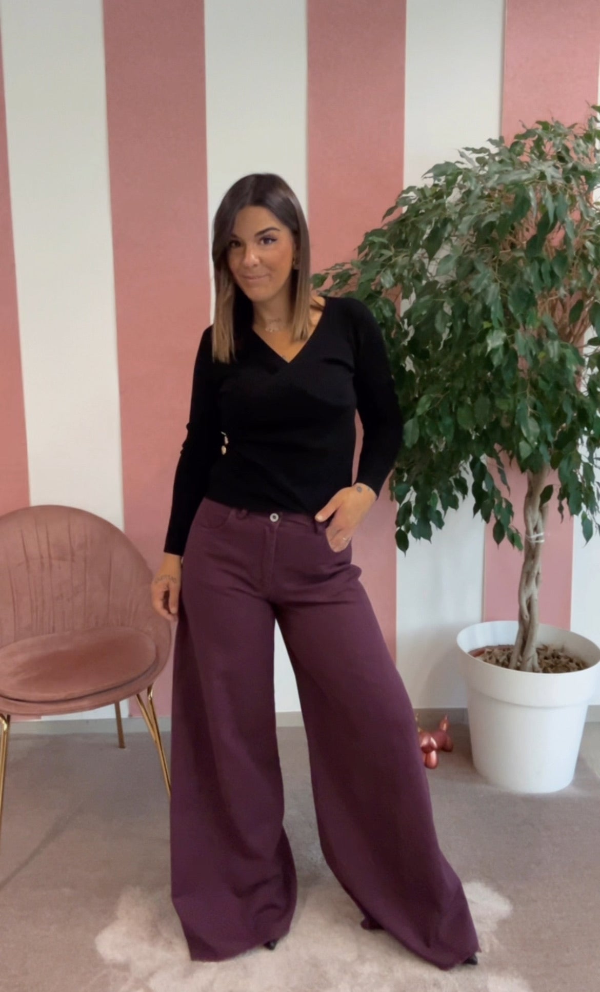 Jeans palazzo sfrangiati
