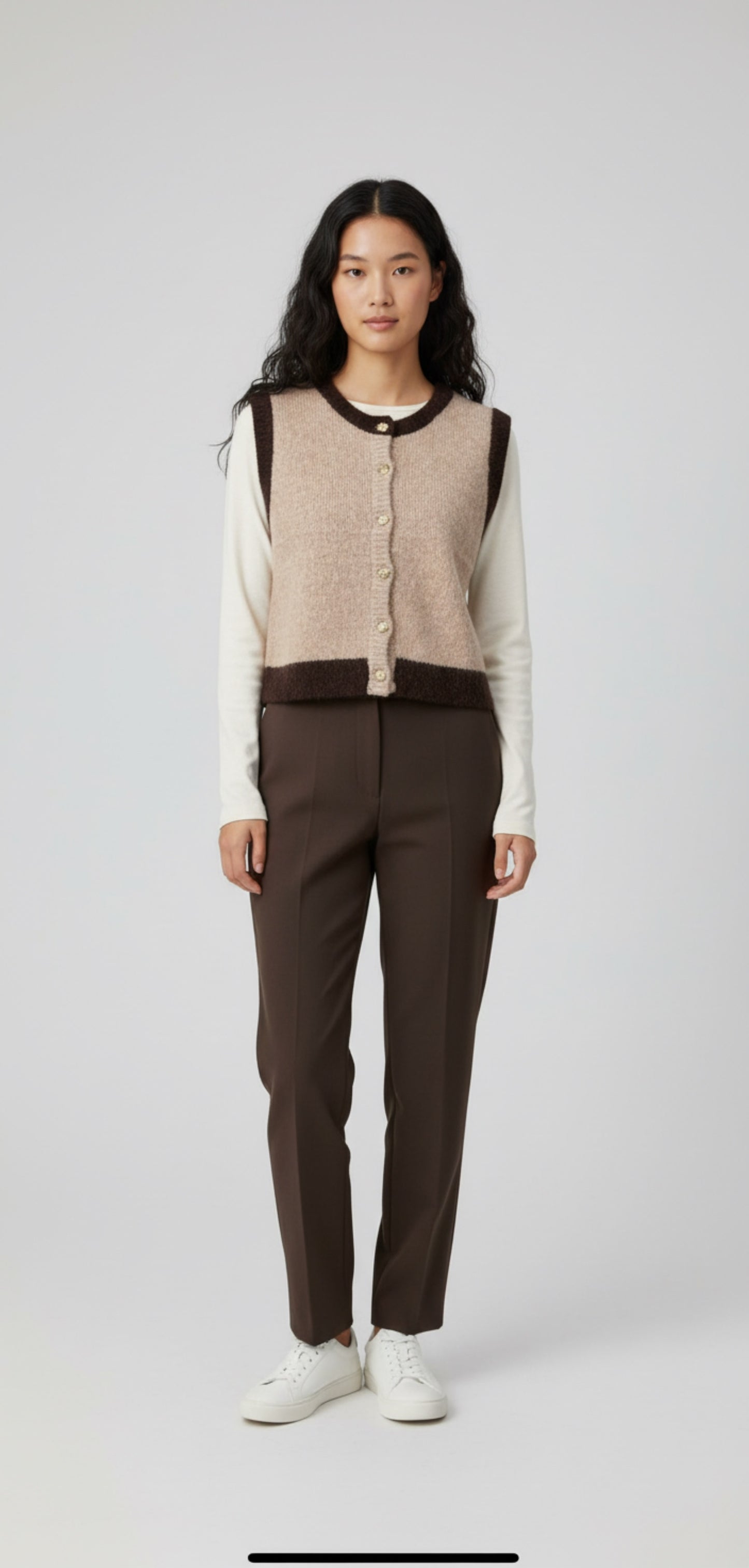 Gilet lana bottoni oro