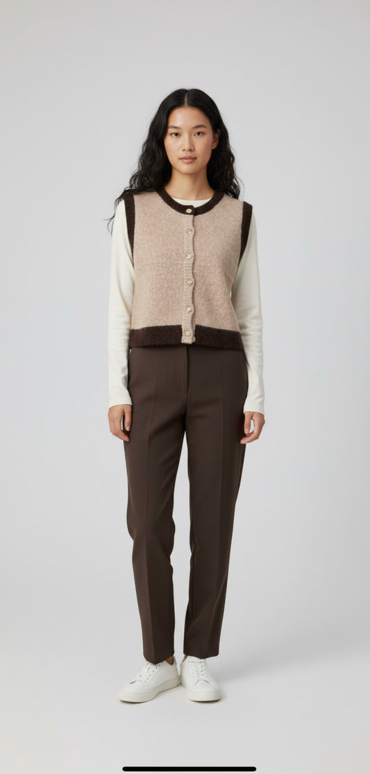 Gilet lana bottoni oro