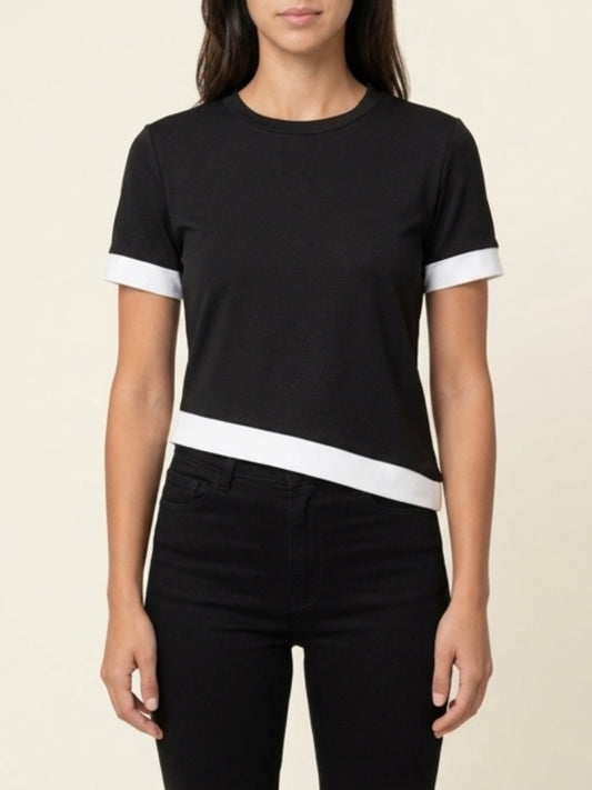 T-shirt crop tagliate orizzontali
