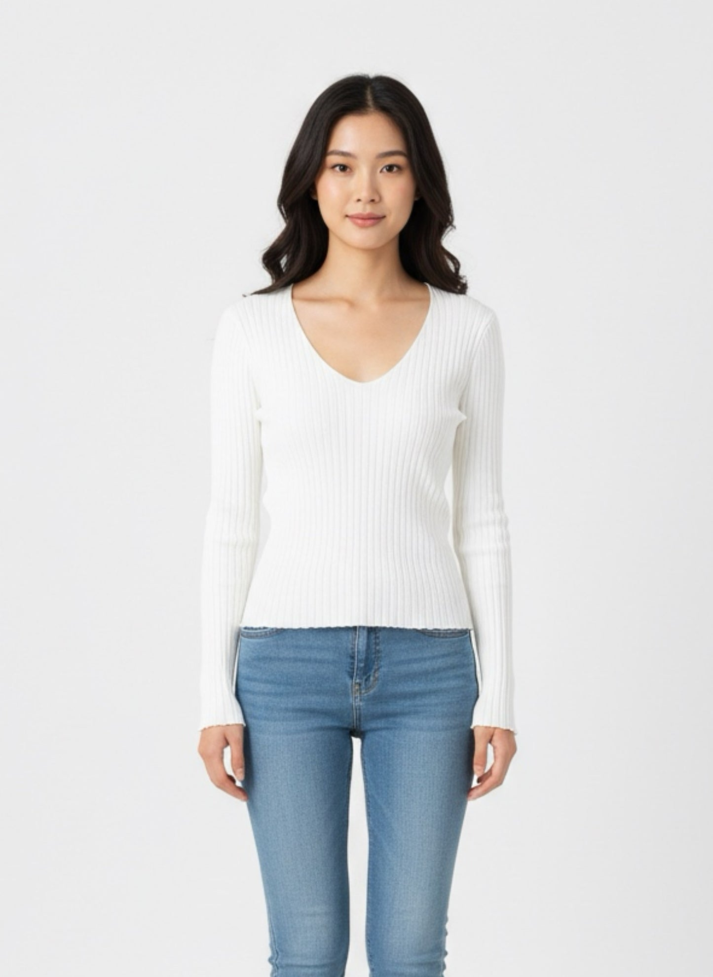 Maglia a V costine