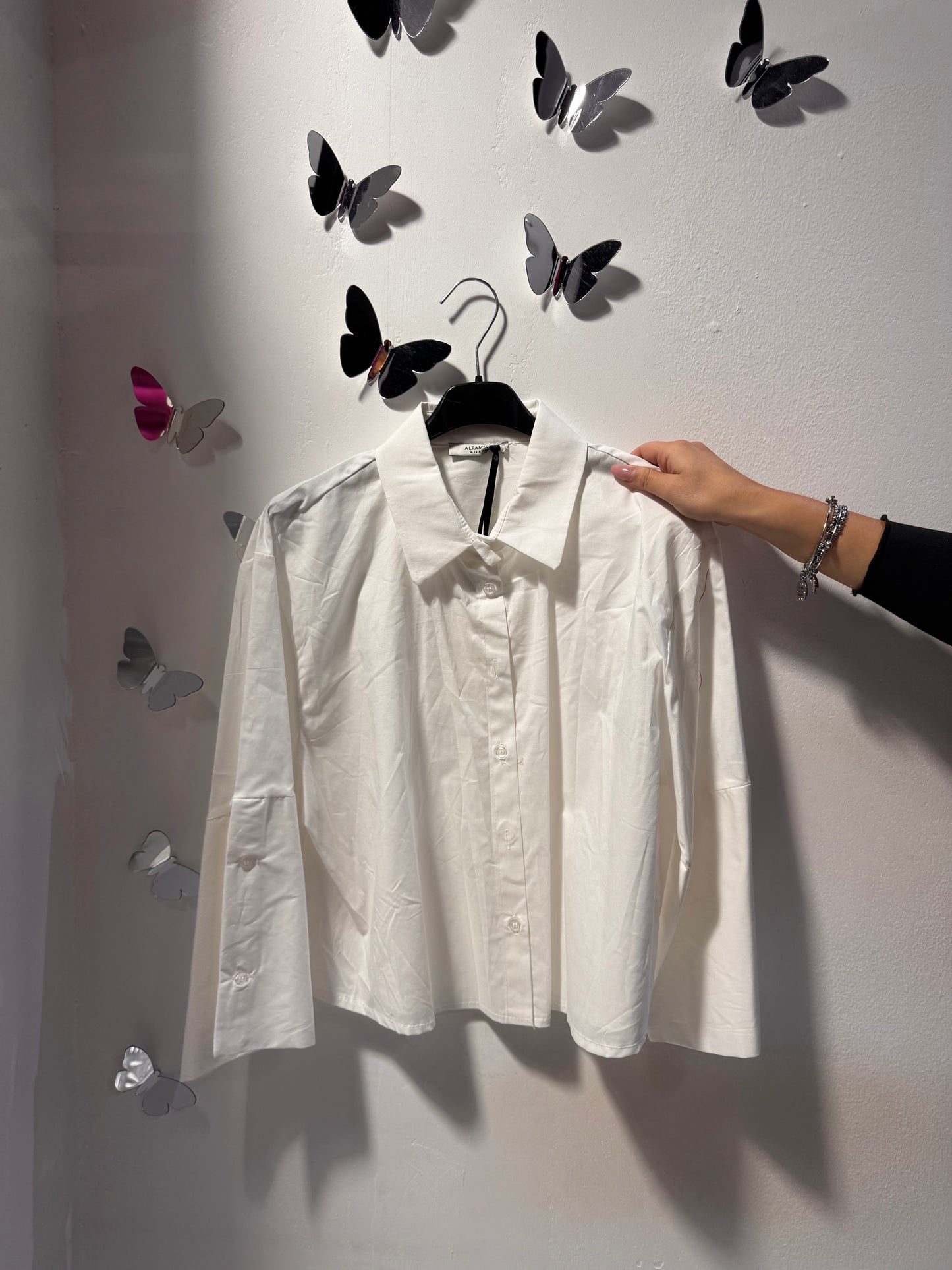 Camicia corta bottoni manica