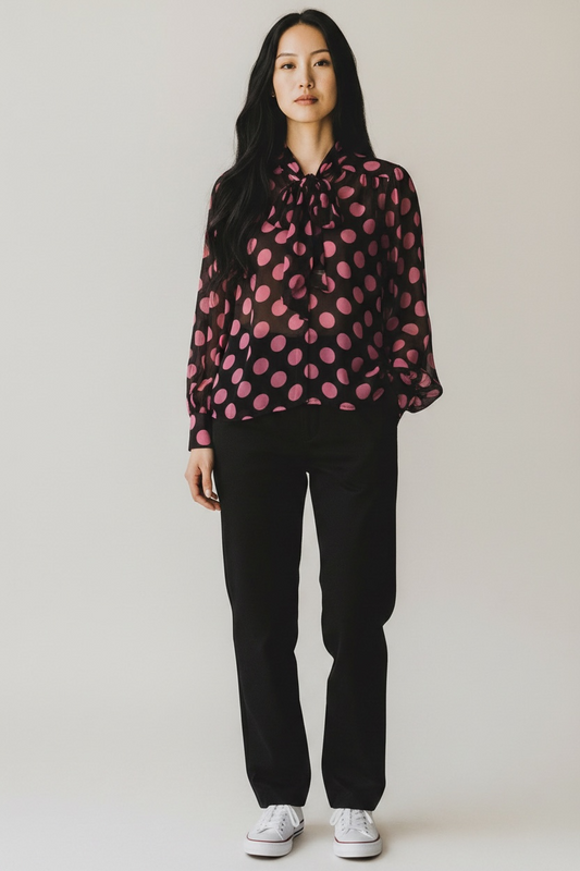Camicetta con pois fucsia