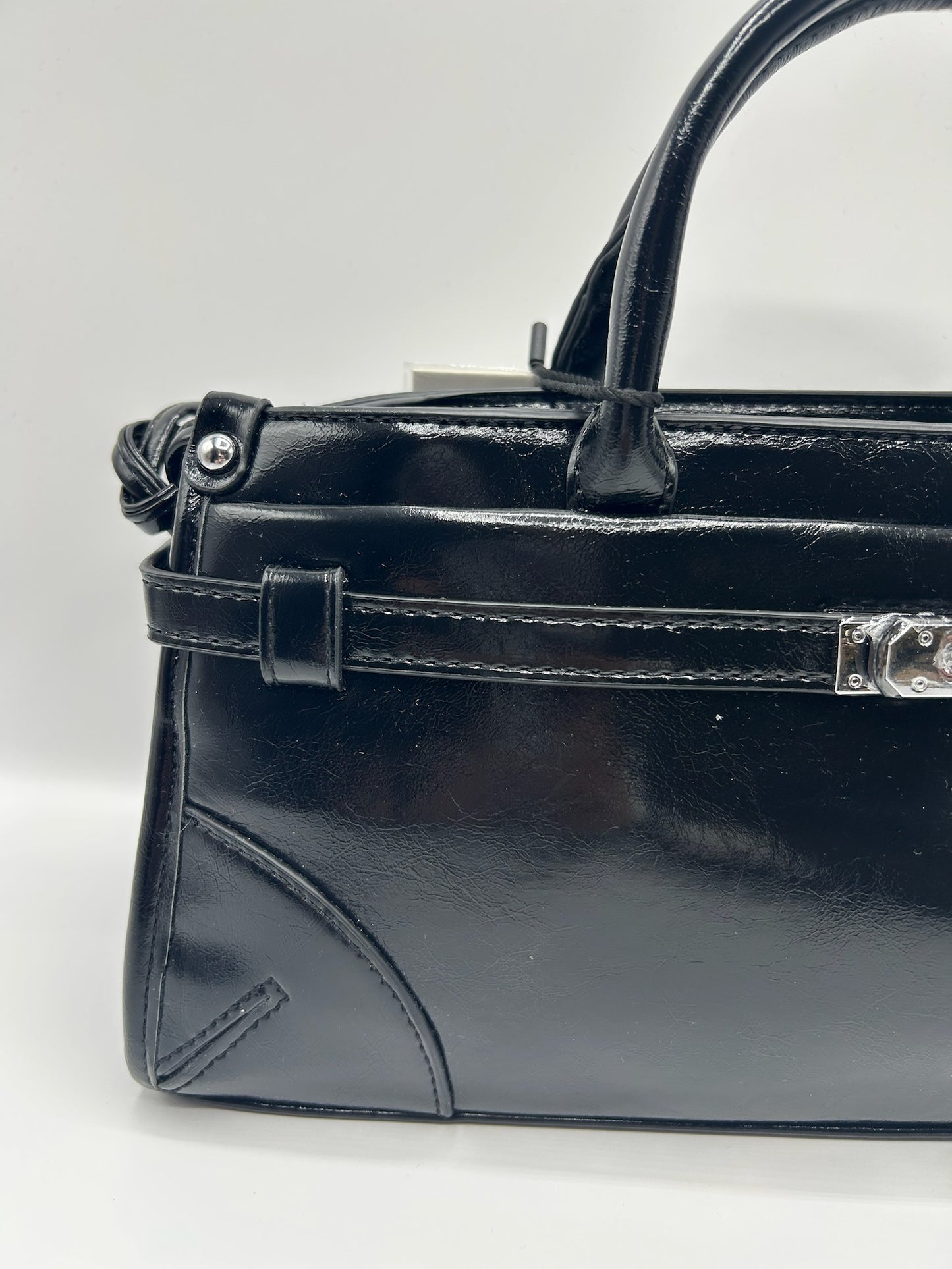 Borsa laccata rettangolare
