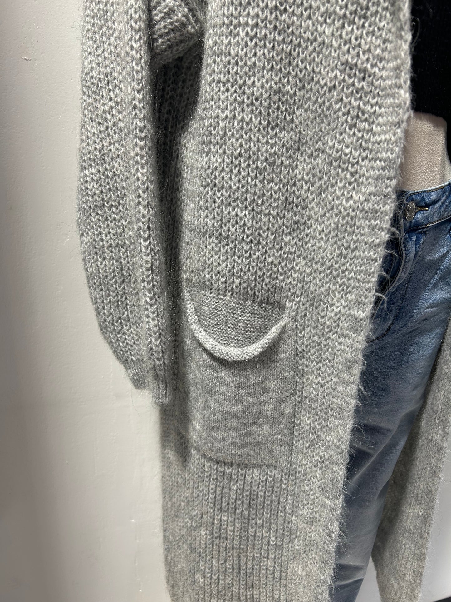 Cardigan lungo con cappuccio
