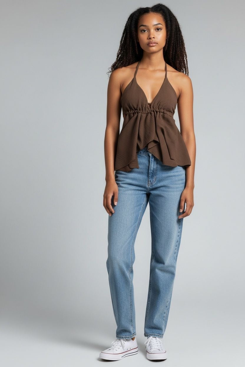 Top con coppa schiena nuda