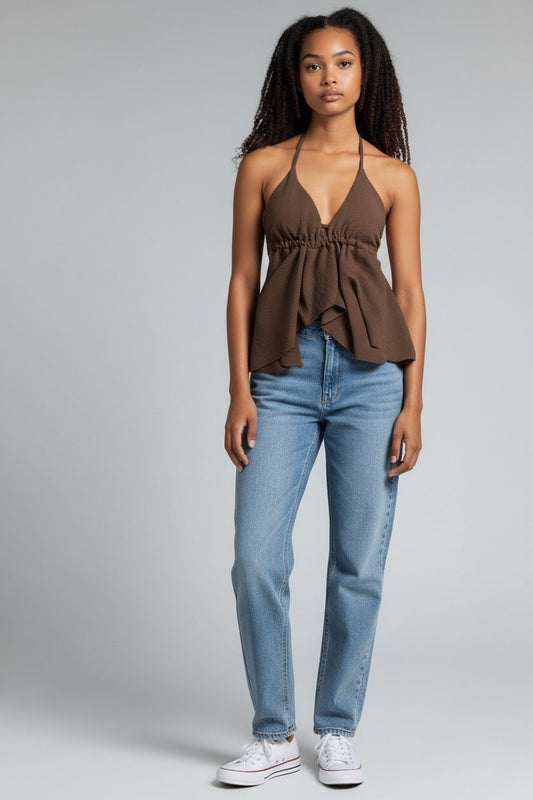 Top con coppa schiena nuda