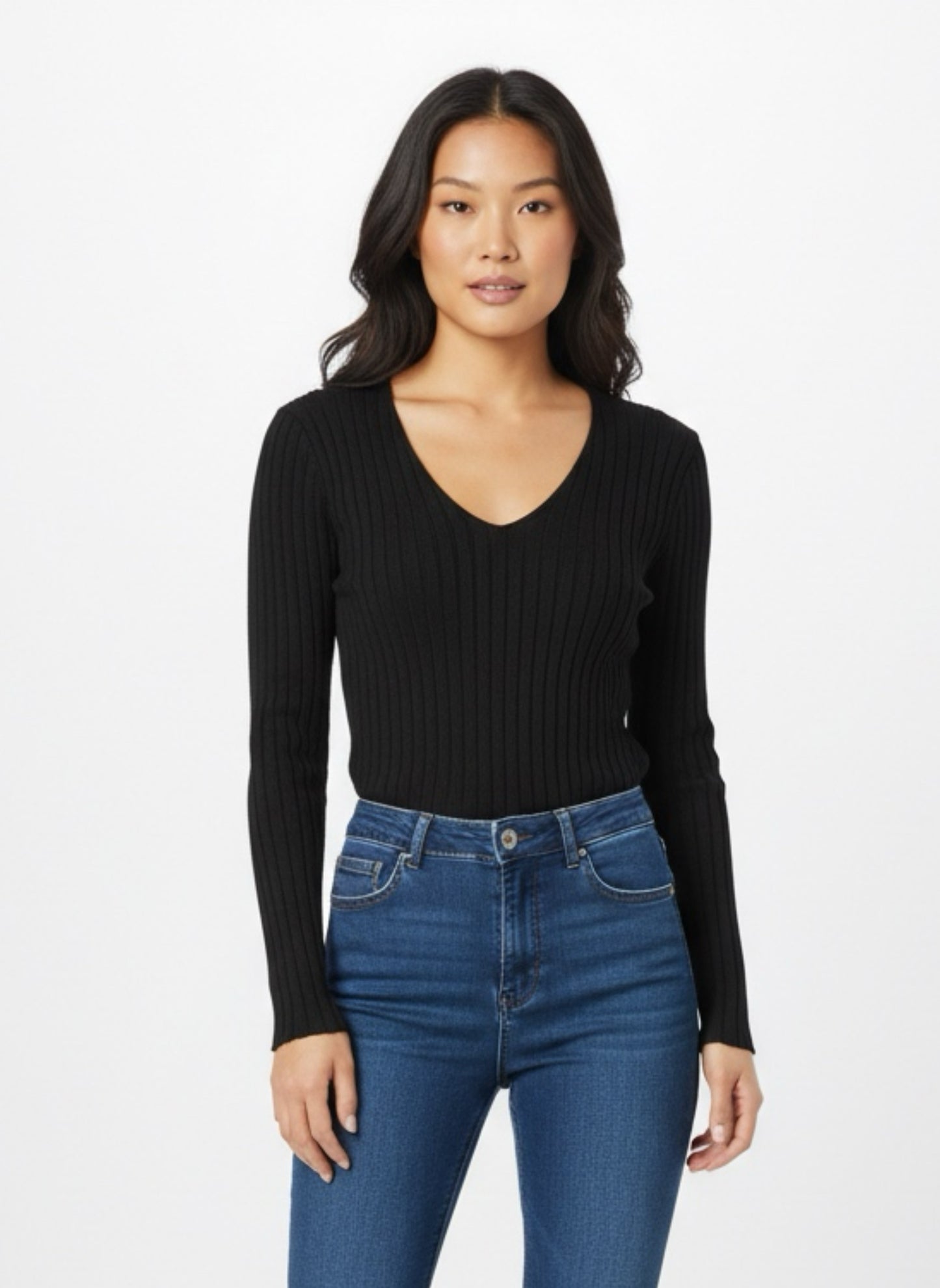 Maglia a V costine