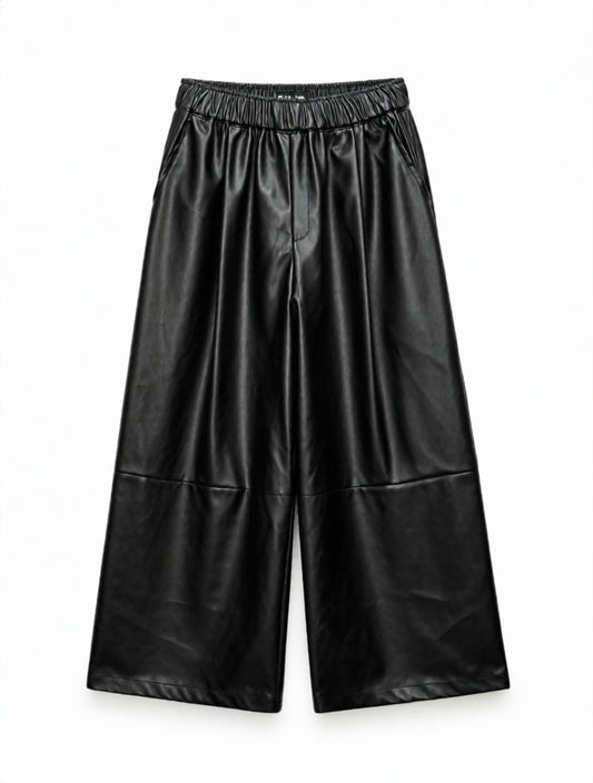 Pantalone ecopelle palazzo