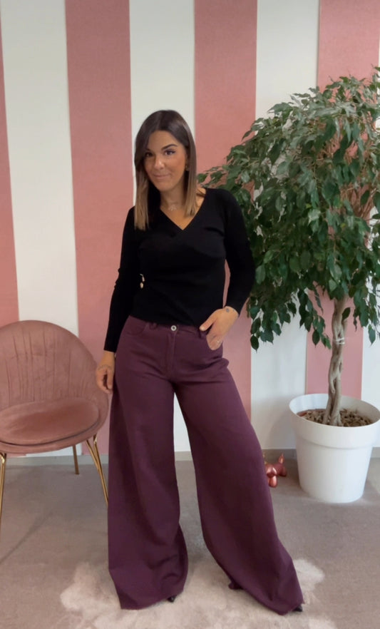 Jeans palazzo sfrangiati
