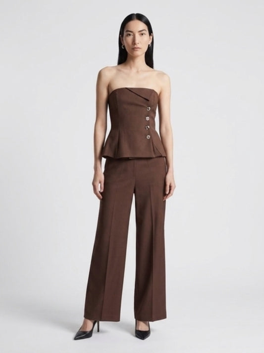 Completo top fascia bottoni oro