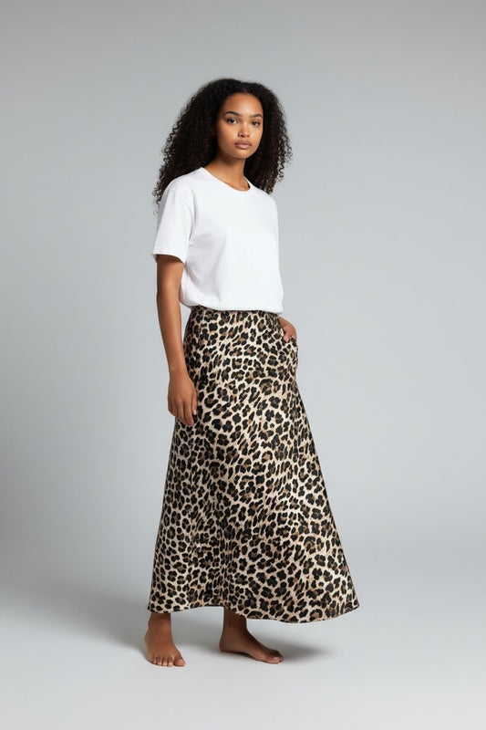Gonna raso leopardata