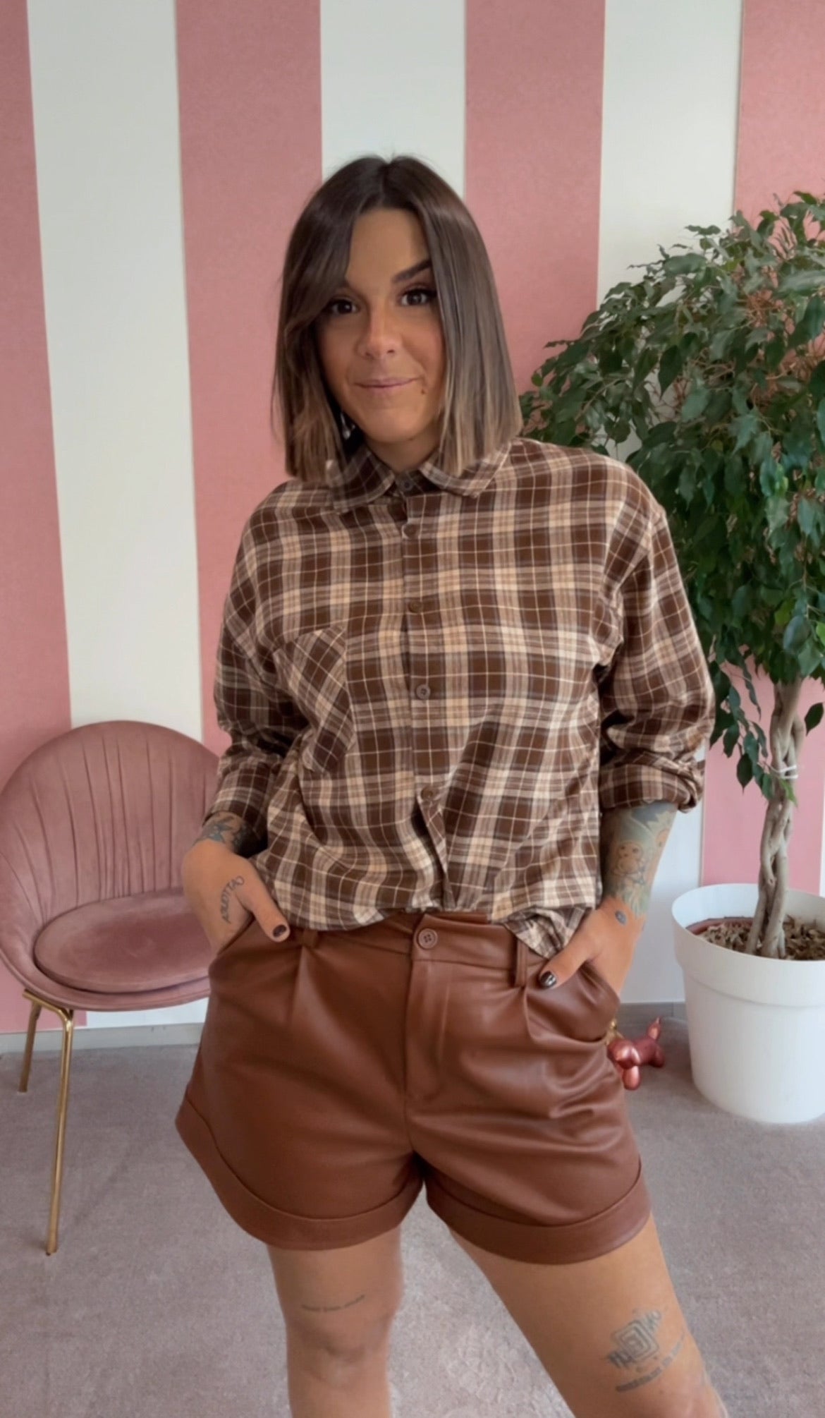 Pantaloncino ecopelle