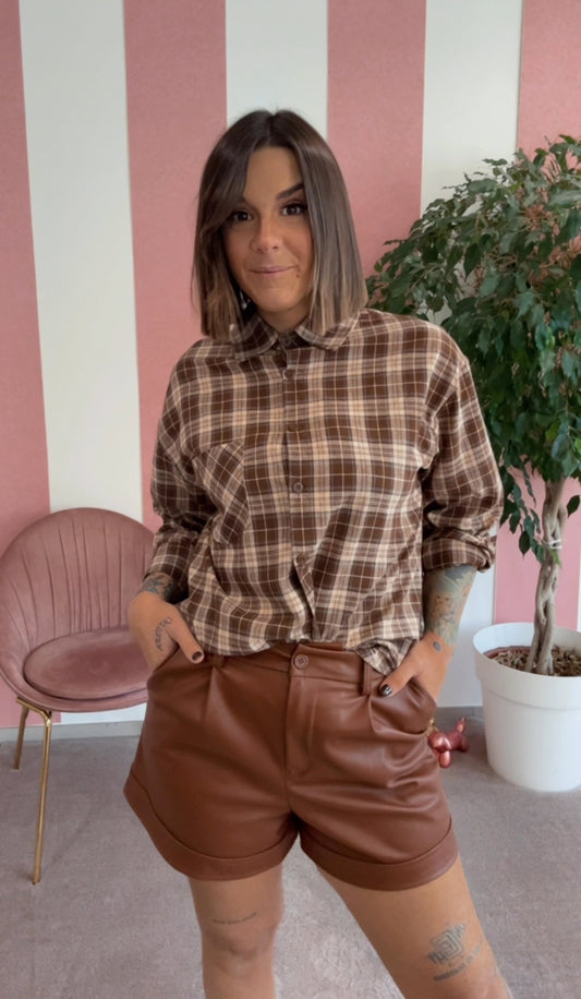 Pantaloncino ecopelle