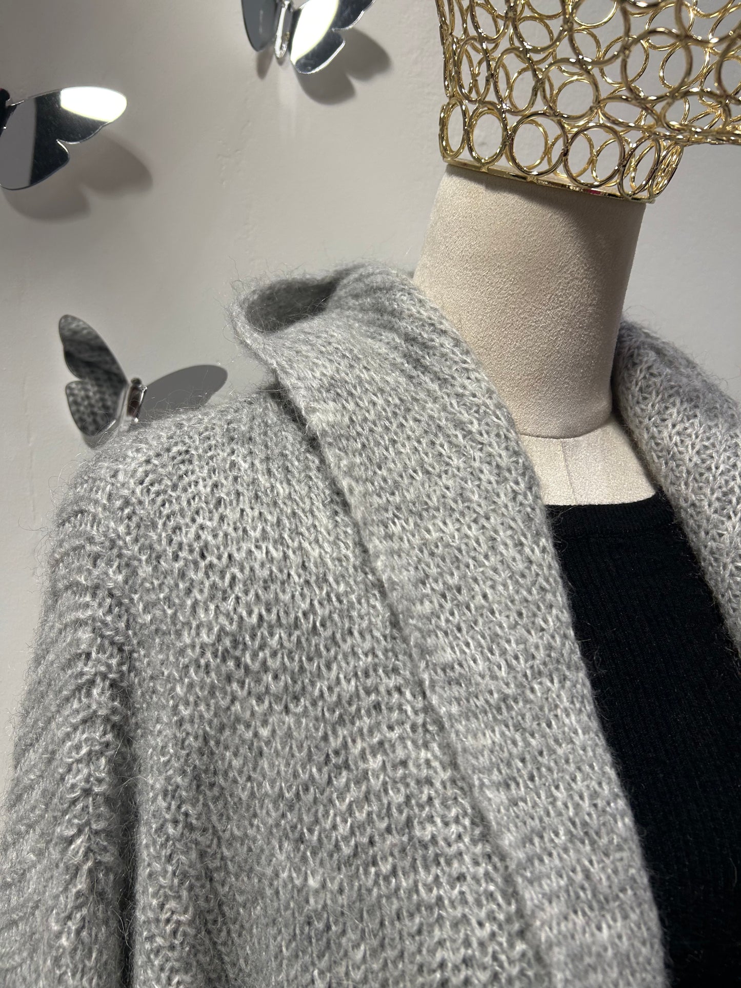 Cardigan lungo con cappuccio