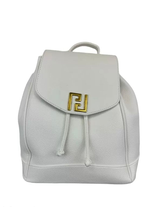 Zaino bianco dettagli oro